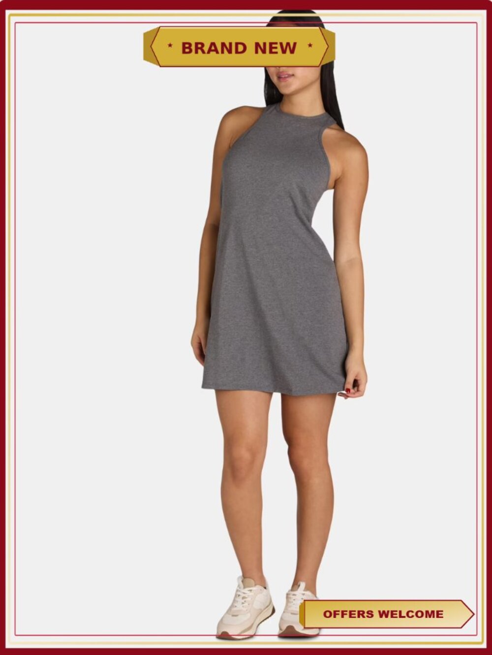 Dri-More Sleeveless Tank Dress Crisscross Back Mini Active